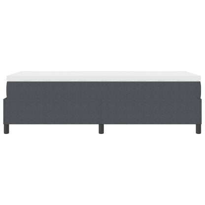 Box Spring Seng Mørk Grå Og Hvid 203 90 60 Cm Corduroy Stof - Billede 8
