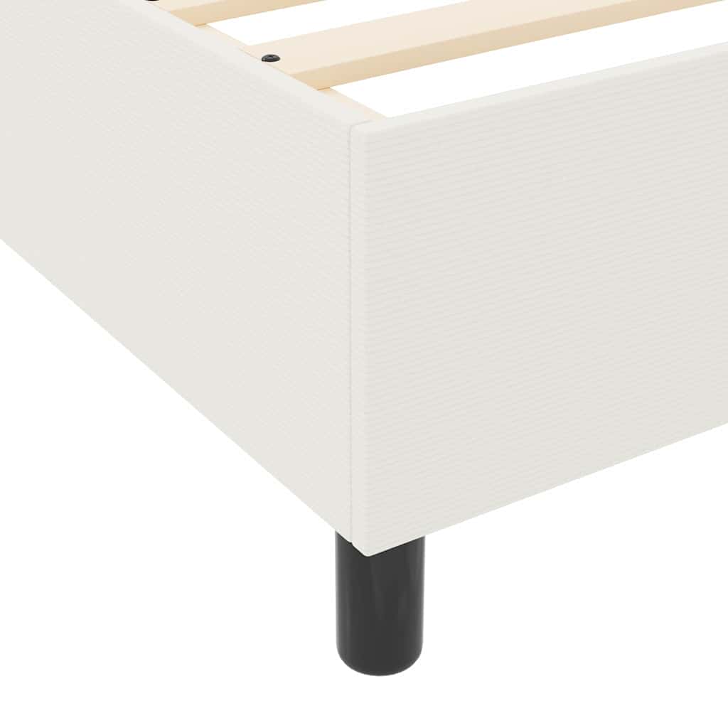 Box Spring Seng Creme Og Hvid 203 X 90 X 60 Cm Corduroy Stof - Billede 9