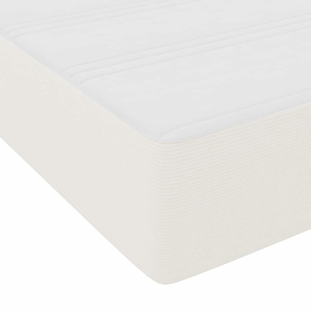 Box Spring Seng Creme Og Hvid 203 X 90 X 60 Cm Corduroy Stof - Billede 10