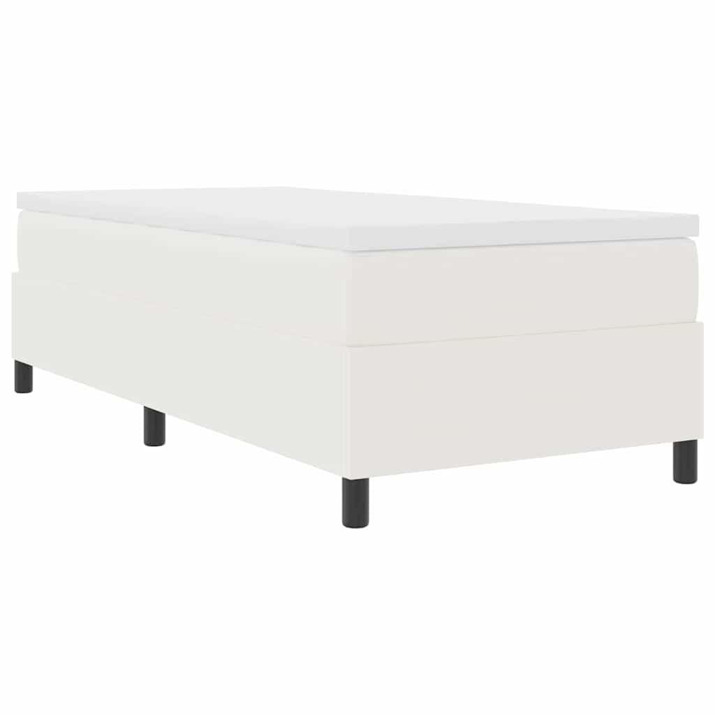 Box Spring Seng Creme Og Hvid 203 X 90 X 60 Cm Corduroy Stof - Billede 2