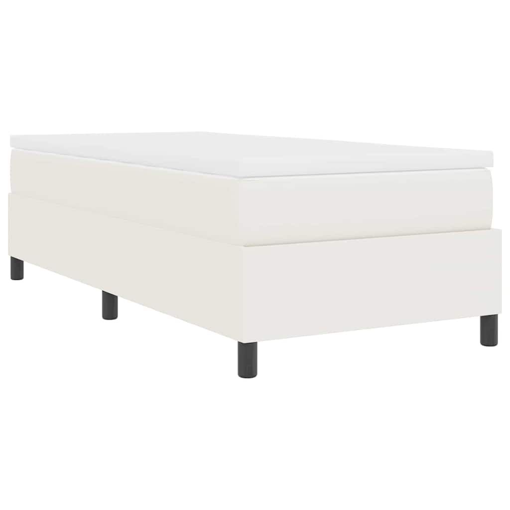 Box Spring Seng Creme Og Hvid 203 X 90 X 60 Cm Corduroy Stof - Billede 8