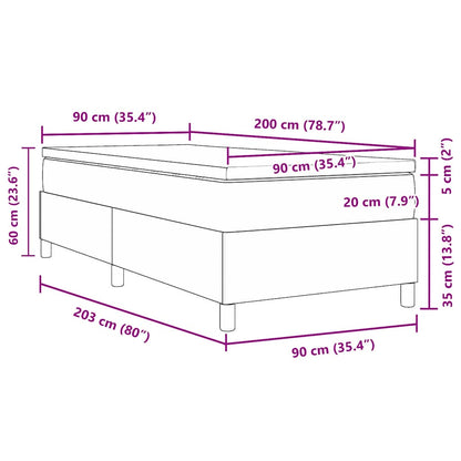 Box Spring Seng Creme Og Hvid 203 X 90 X 60 Cm Corduroy Stof - Billede 13