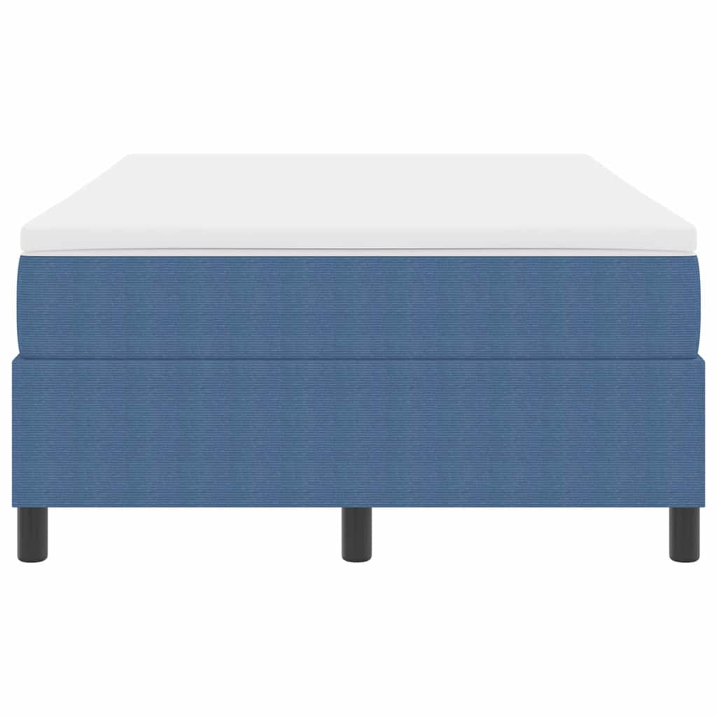 Box Spring Seng Blå Og Hvid 203 X 120 X 60 Cm Corduroy Stof - Billede 7