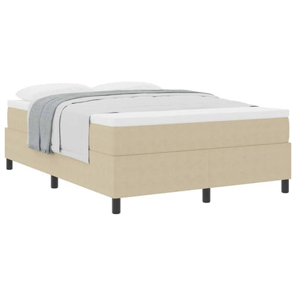 Box Spring Seng Lys Grå Og Hvid 203 X 140 X 60 Cm Corduroy Stof - Billede 3