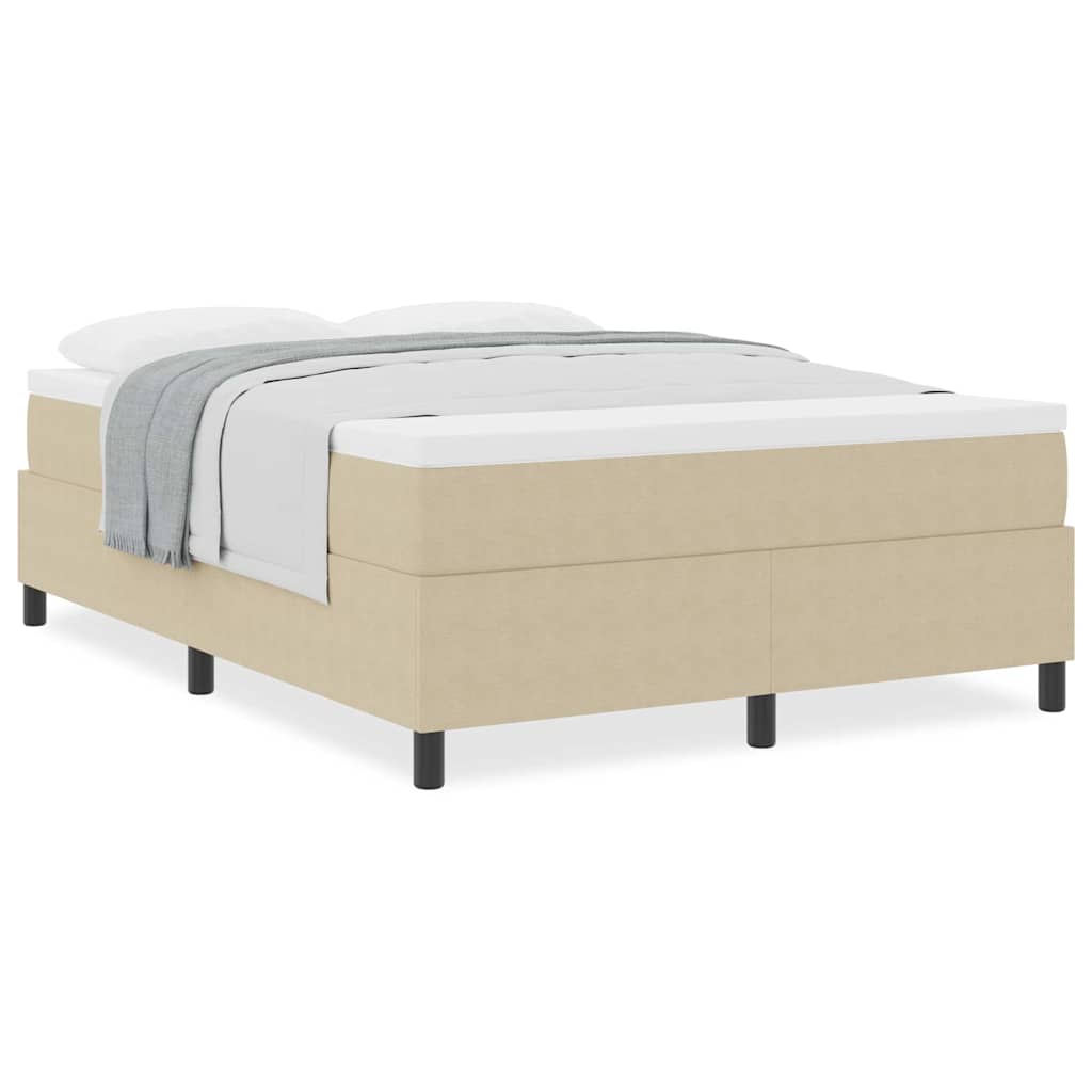 Box Spring Seng Lys Grå Og Hvid 203 X 140 X 60 Cm Corduroy Stof - Billede 4