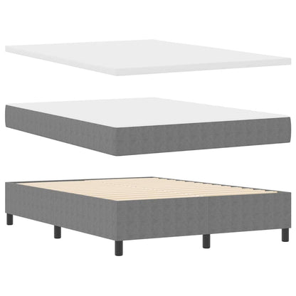 Box Spring Seng Lys Grå Og Hvid 203 X 160 X 60 Cm Corduroy Stof - Billede 6