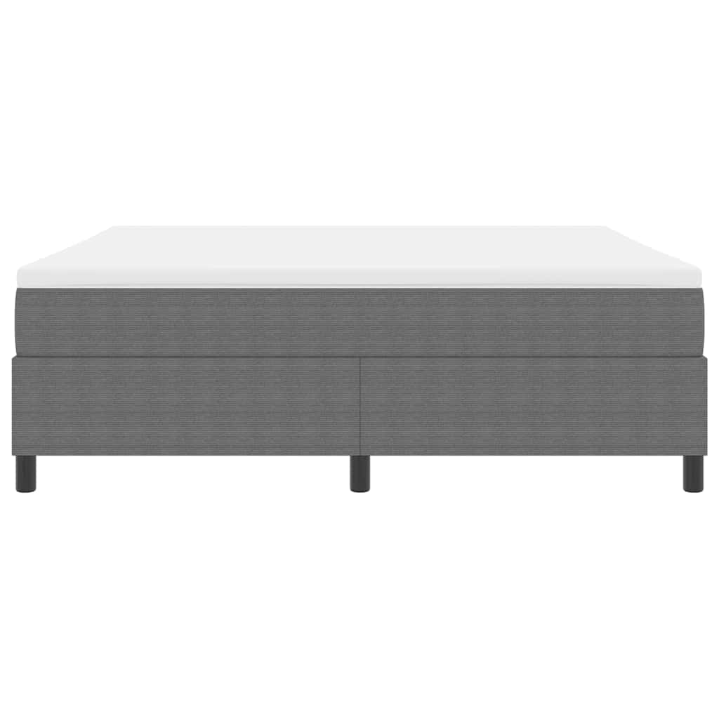 Box Spring Seng Lys Grå Og Hvid 203 X 180 X 60 Cm Corduroy Stof - Billede 7