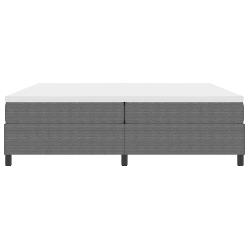 Box Spring Seng Lys Grå Og Hvid 203 X 200 X 60 Cm Corduroy Stof - Billede 7