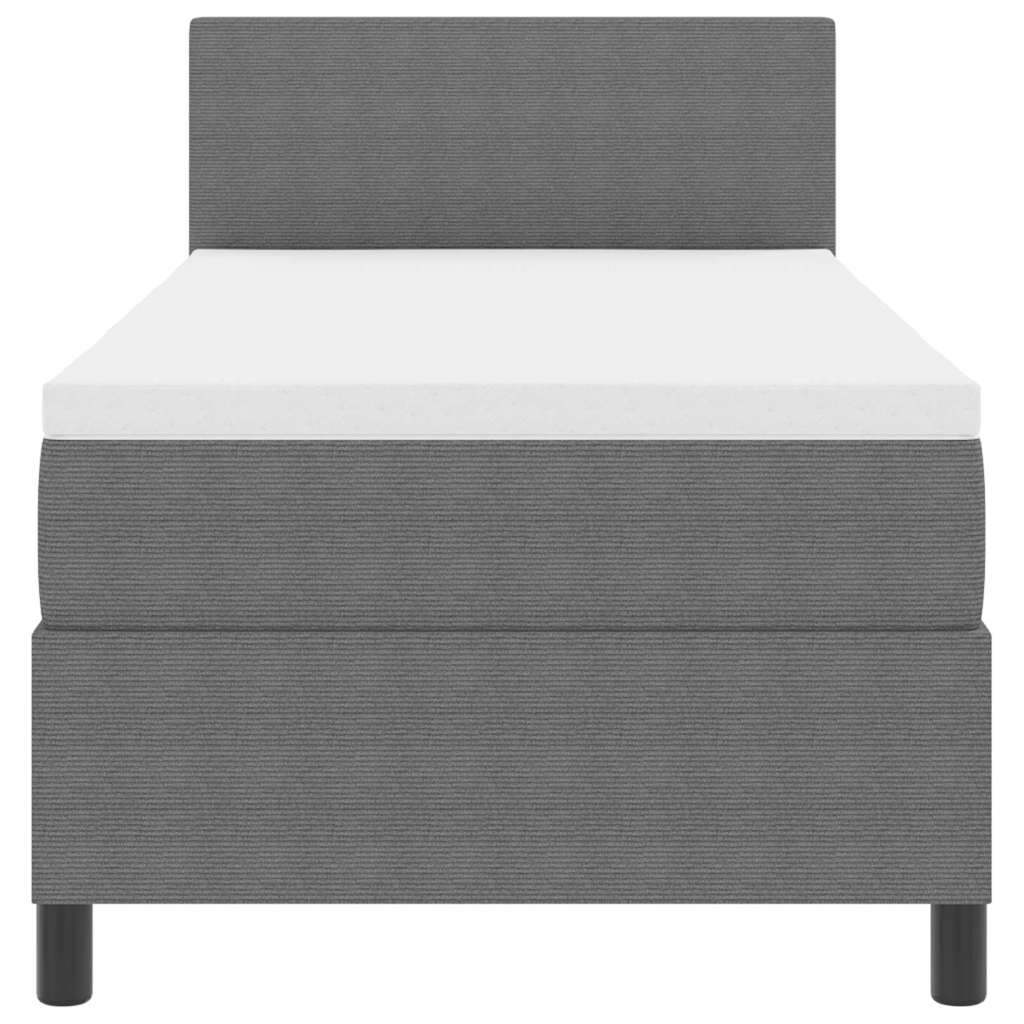 Box Spring Seng Lysegrå Og Hvid 193 X 90 X 88 Cm Corduroy Stof - Billede 8