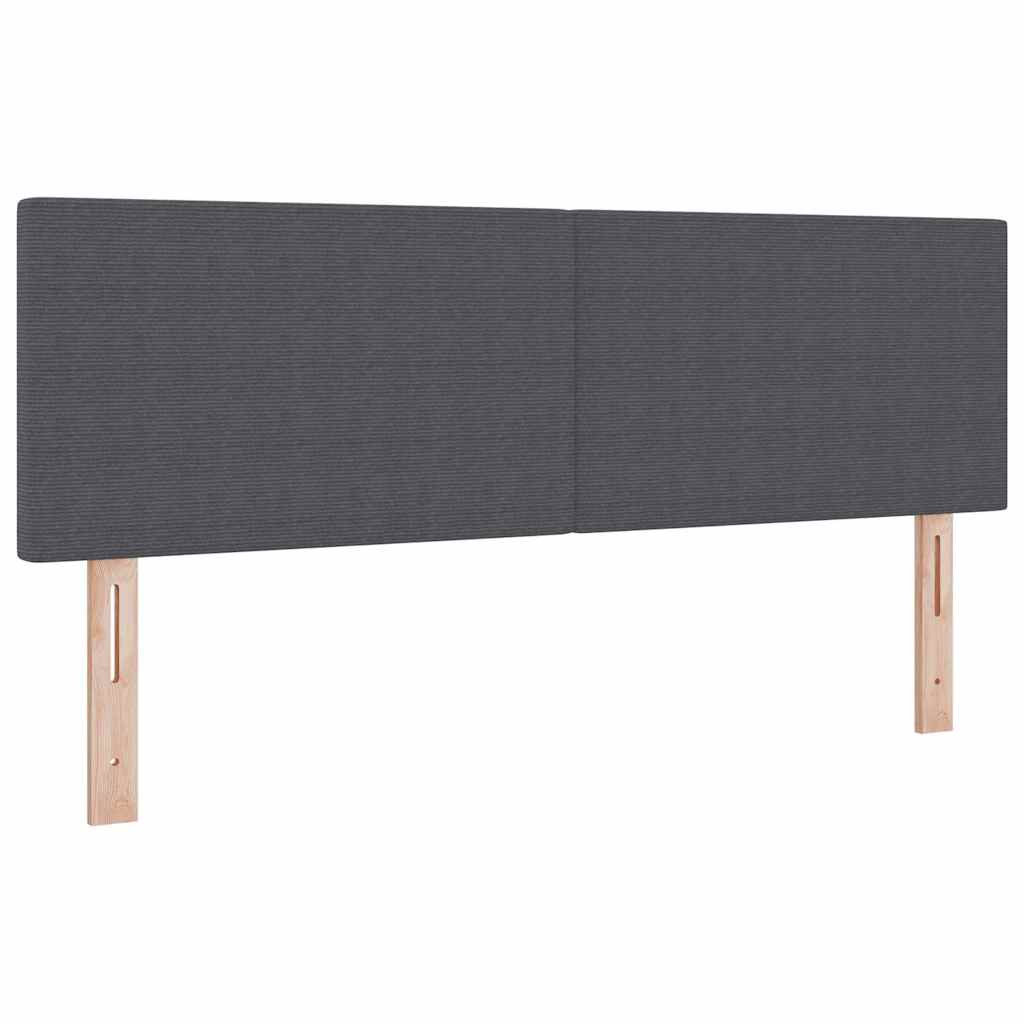 Box Spring Seng Mørkegrå Og Hvid 160 X 200 Cm Velourstof - Billede 6