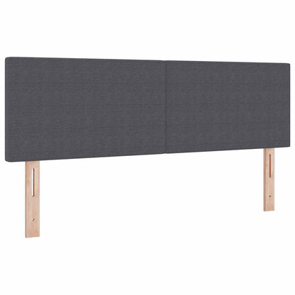 Box Spring Seng Mørkegrå Og Hvid 160 X 200 Cm Velourstof - Billede 6