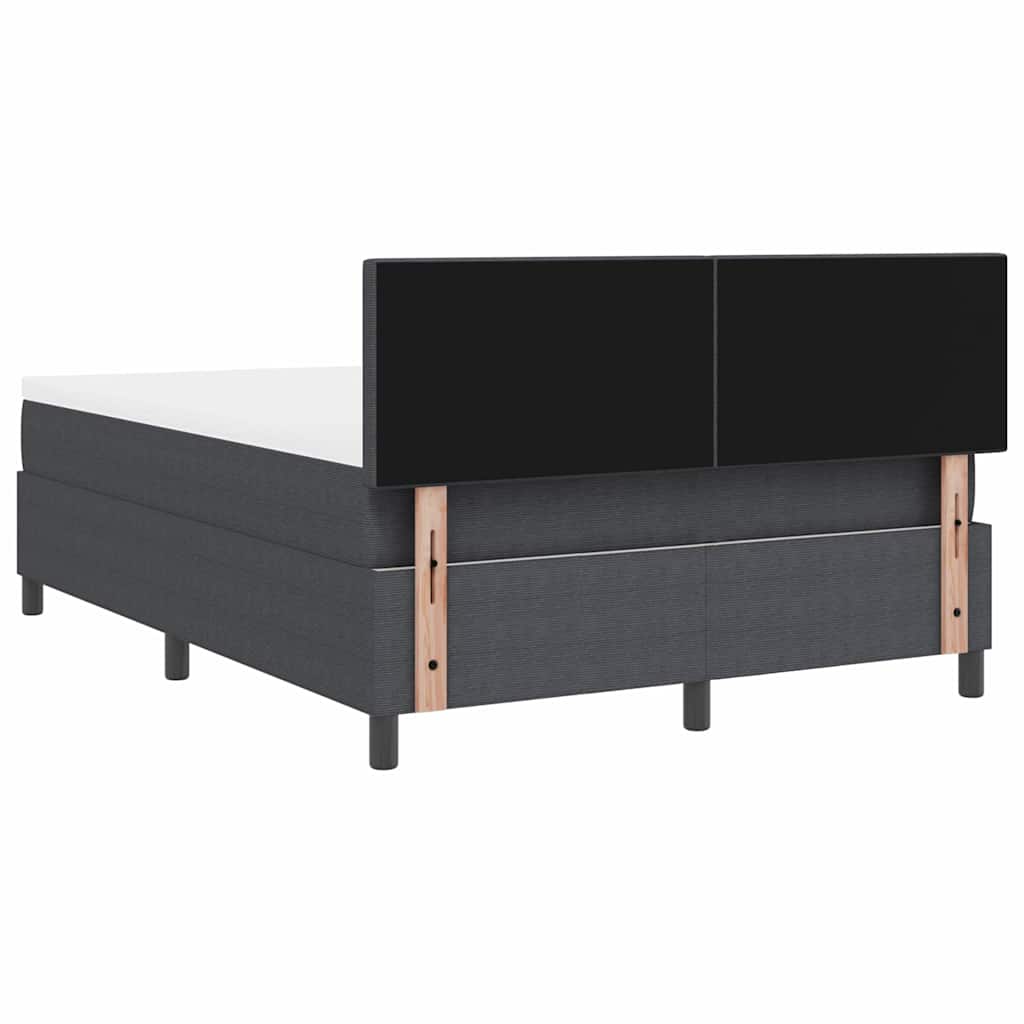 Box Spring Seng Mørkegrå Og Hvid 160 X 200 Cm Velourstof - Billede 9