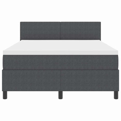 Box Spring Seng Mørkegrå Og Hvid 160 X 200 Cm Velourstof - Billede 7