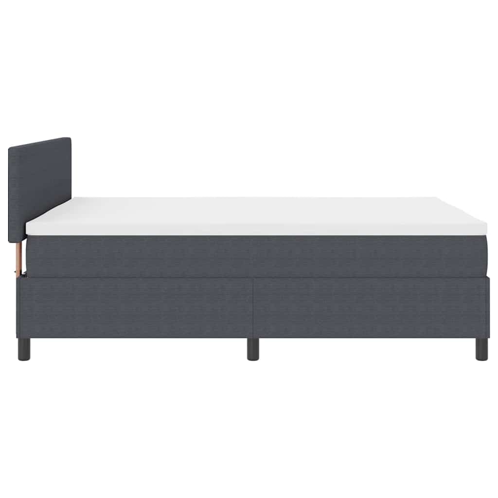 Box Spring Seng Mørkegrå Og Hvid 160 X 200 Cm Velourstof - Billede 8