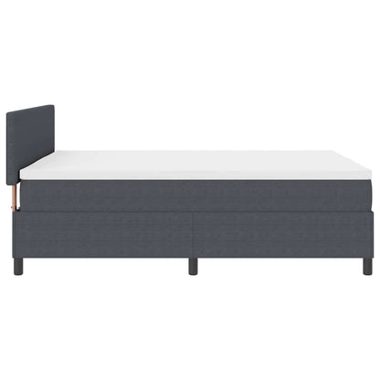 Box Spring Seng Mørkegrå Og Hvid 160 X 200 Cm Velourstof - Billede 8
