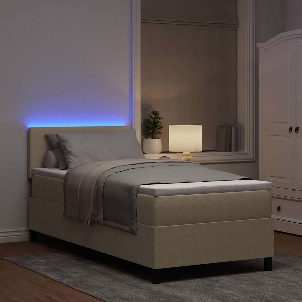 LED Box Spring Bed Og Velourstof - Billede 5