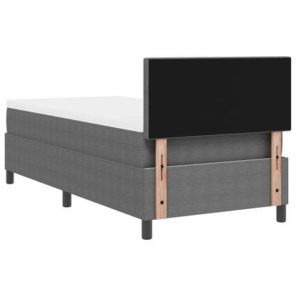 Box Spring Seng Lysegrå Og Hvid 203 X 90 X 88 Cm Corduroy Stof - Billede 11