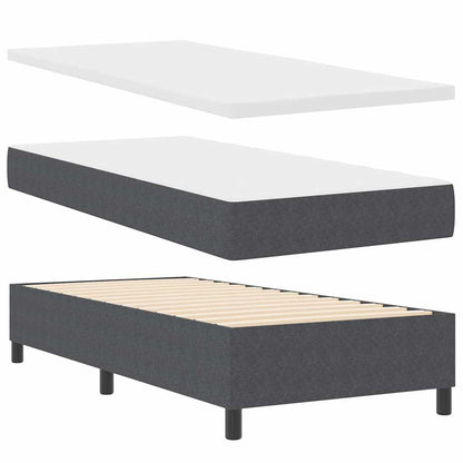 Box Spring Seng Mørkegrå Og Hvid 203 90 88 Cm Corduroy Stof - Billede 6