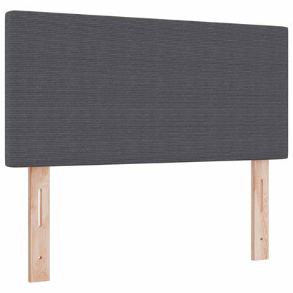 Box Spring Seng Mørkegrå Og Hvid 203 90 88 Cm Corduroy Stof - Billede 7