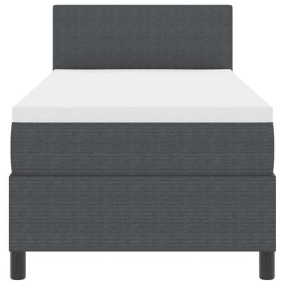 Box Spring Seng Mørkegrå Og Hvid 203 90 88 Cm Corduroy Stof - Billede 8