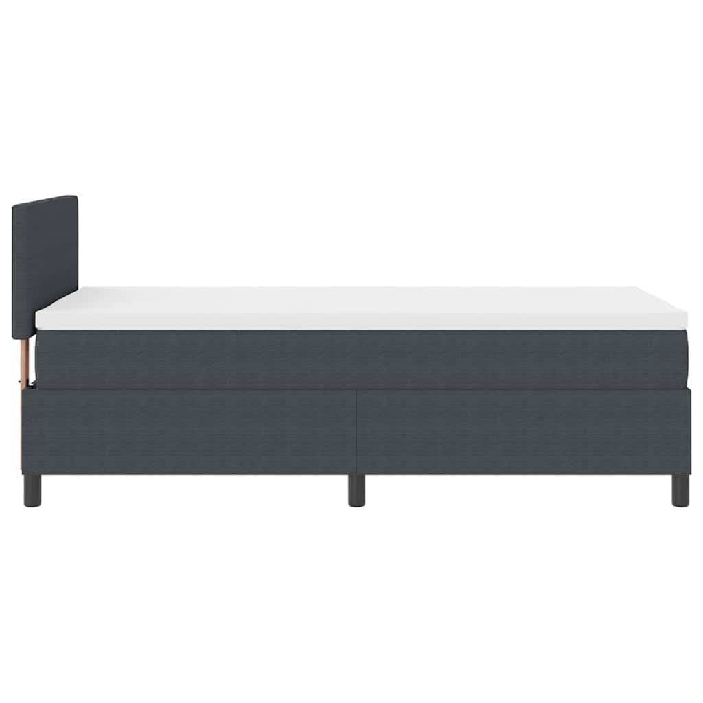 Box Spring Seng Mørkegrå Og Hvid 203 90 88 Cm Corduroy Stof - Billede 9