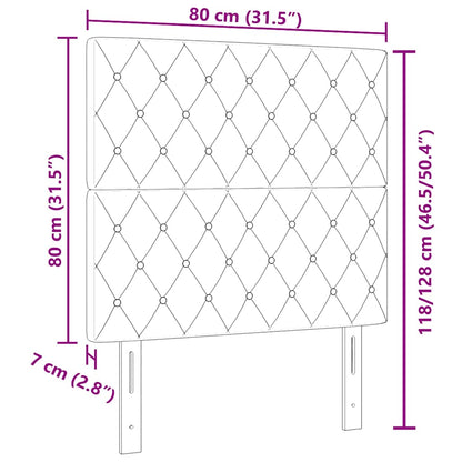 Fløjl Sengegavl Argyle Med Hovedgærde Mørkegrå 80 Cm Fløjl - Billede 8