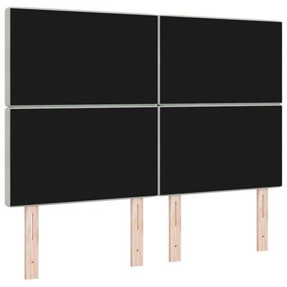 Fløjl Sengegavl Argyle Med Hovedgærde Lysegrå 140 Cm Fløjl - Billede 6
