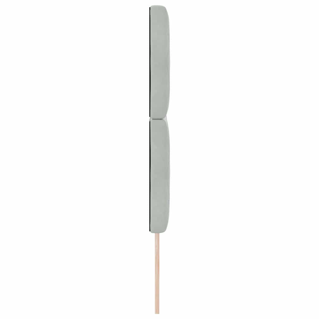 Fløjl Sengegavl Argyle Med Hovedgærde Lysegrå 140 Cm Fløjl - Billede 5