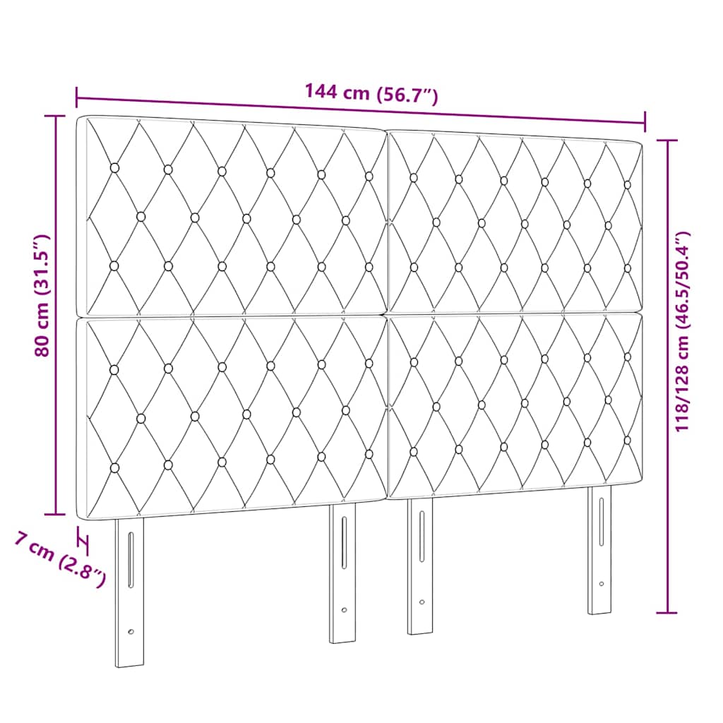Fløjl Sengegavl Argyle Med Hovedgærde Mørkegrå 140 Cm Fløjl - Billede 8