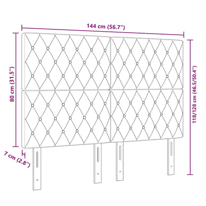 Fløjl Sengegavl Argyle Med Hovedgærde Mørkegrå 140 Cm Fløjl - Billede 8