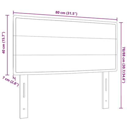 Led Sengegavl Med Led -strimmellys Mørkegrå 80 Cm Stof - Billede 11