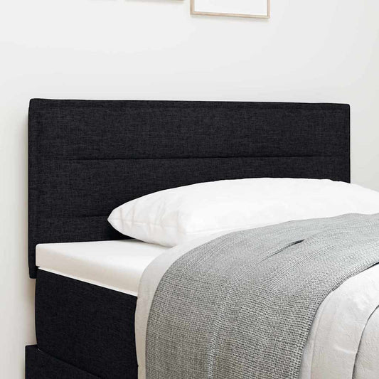 Led Sengegavl Med Led -strimmellys Vægmonteret Sort 80 Cm Stof - Hovedbillede