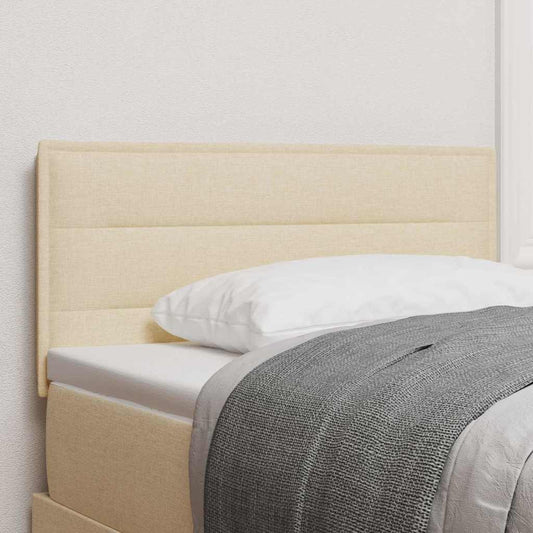 Led Sengegavl Med Led -strimmellys Vægmonteret Creme 80 Cm Stof - Hovedbillede
