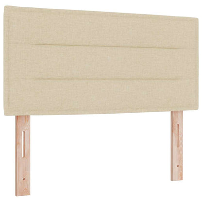 Led Sengegavl Med Led -strimmellys Vægmonteret Creme 90 Cm Stof - Billede 2
