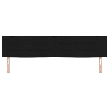 Led Sengegavl Med Led -strimmellys Vægmonteret Sort 200 Cm Stof - Billede 6