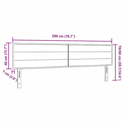 Led Sengegavl Med Led -strimmellys Vægmonteret Sort 200 Cm Stof - Billede 11