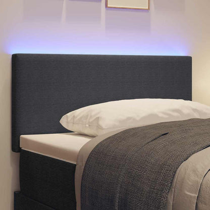 Led Sengegavl Med Led -strimmellys Mørkegrå 100 Cm Stof - Billede 5
