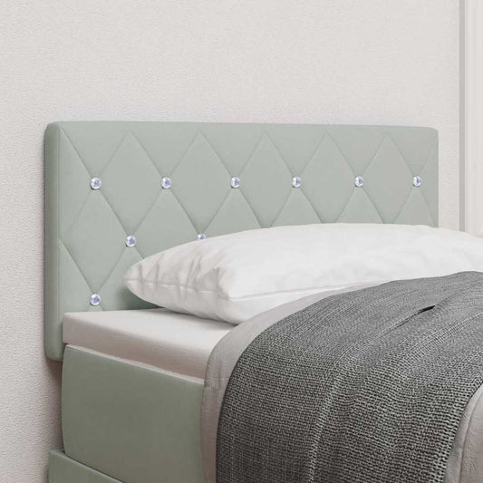 Led Sengegavl Med Led -strimmellys Argyle Lysegrå 80 Cm Fløjl - Hovedbillede
