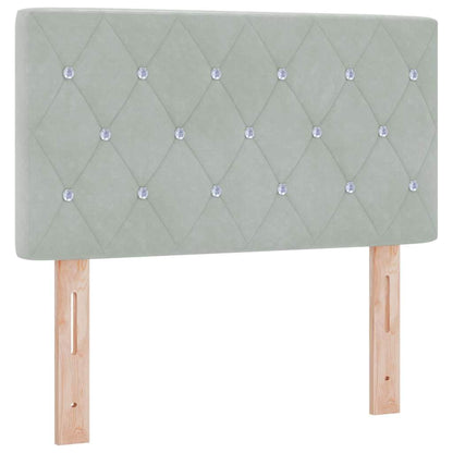 Led Sengegavl Med Led -strimmellys Argyle Lysegrå 80 Cm Fløjl - Billede 2