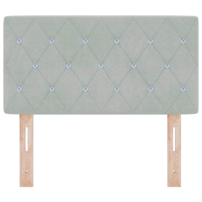 Led Sengegavl Med Led -strimmellys Argyle Lysegrå 80 Cm Fløjl - Billede 6