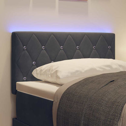 Led Sengegavl Med Led -strimmellys Argyle Mørkegrå 80 Cm Fløjl - Billede 5