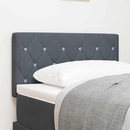 Led Sengegavl Med Led -strimmellys Argyle Mørkegrå 80 Cm Fløjl - Hovedbillede