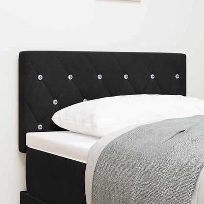Led Sengegavl Med Led -strimmellys Argyle Sort 80 Cm Fløjl - Hovedbillede