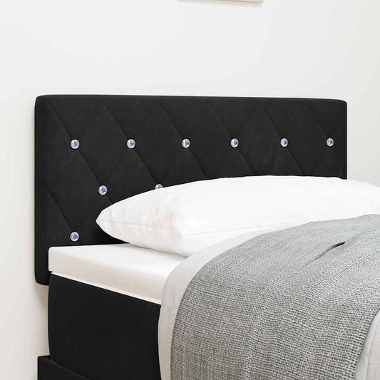 Led Sengegavl Med Led -strimmellys Argyle Sort 80 Cm Fløjl - Hovedbillede