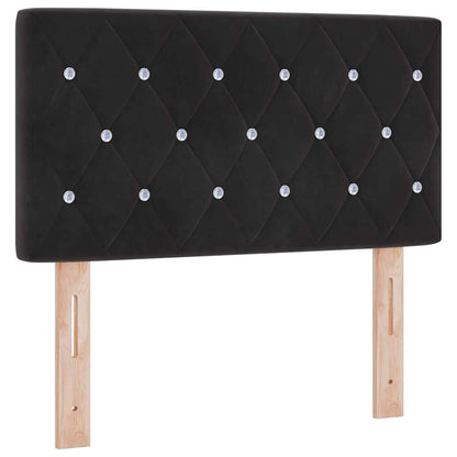 Led Sengegavl Med Led -strimmellys Argyle Sort 80 Cm Fløjl - Billede 2