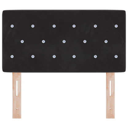 Led Sengegavl Med Led -strimmellys Argyle Sort 80 Cm Fløjl - Billede 6