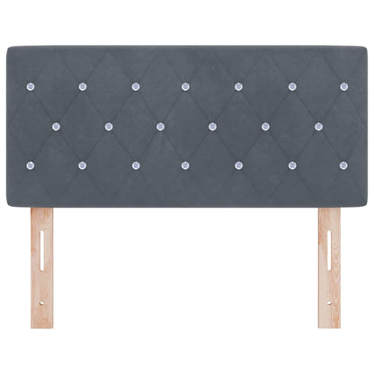Led Sengegavl Med Led -strimmellys Argyle Mørkegrå 90 Cm Fløjl - Billede 5