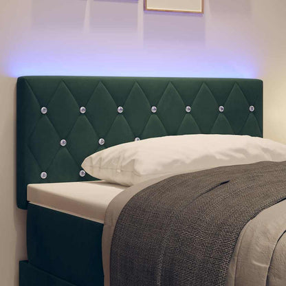 Led Sengegavl Med Led -strimmellys Argyle Mørkegrøn 90 Cm Fløjl - Billede 5
