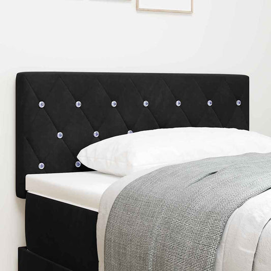 Led Sengegavl Med Led -strimmellys Argyle Sort 100 Cm Fløjl - Hovedbillede