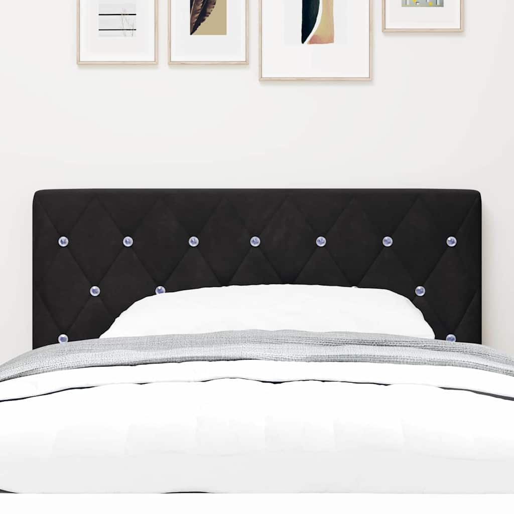 Led Sengegavl Med Led -strimmellys Argyle Sort 100 Cm Fløjl - Billede 4